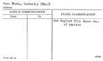 White, Catherine (Miss)