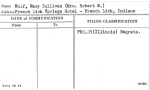 Wolf, Mary Sullivan (Mrs. Robert M.)