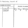 Women's Publicity, Report of