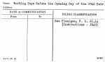 Working Days Before the Opening Day of the 1940 Fair