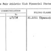 World's Fair Athletic Club Financial Statement