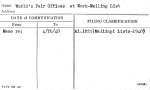 World's Fair Offices at Work-Mailing List