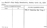 World's Fair Radio Broadcasts, Sunday April 30, 1939