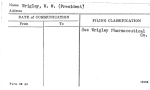 Wrigley, W.W. (President)