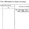 X Y Z Club (Mathematics Honor Society)