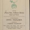 Anna Pavlova programs, 1922.