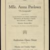 Anna Pavlova programs, 1922.