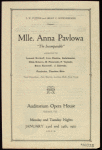 Anna Pavlova programs, 1922.