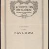 Anna Pavlova programs, 1922.