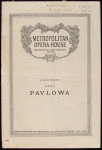Anna Pavlova programs, 1922.