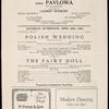 Anna Pavlova programs, 1922.
