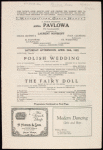 Anna Pavlova programs, 1922.