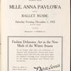 Anna Pavlova programs, 1923.